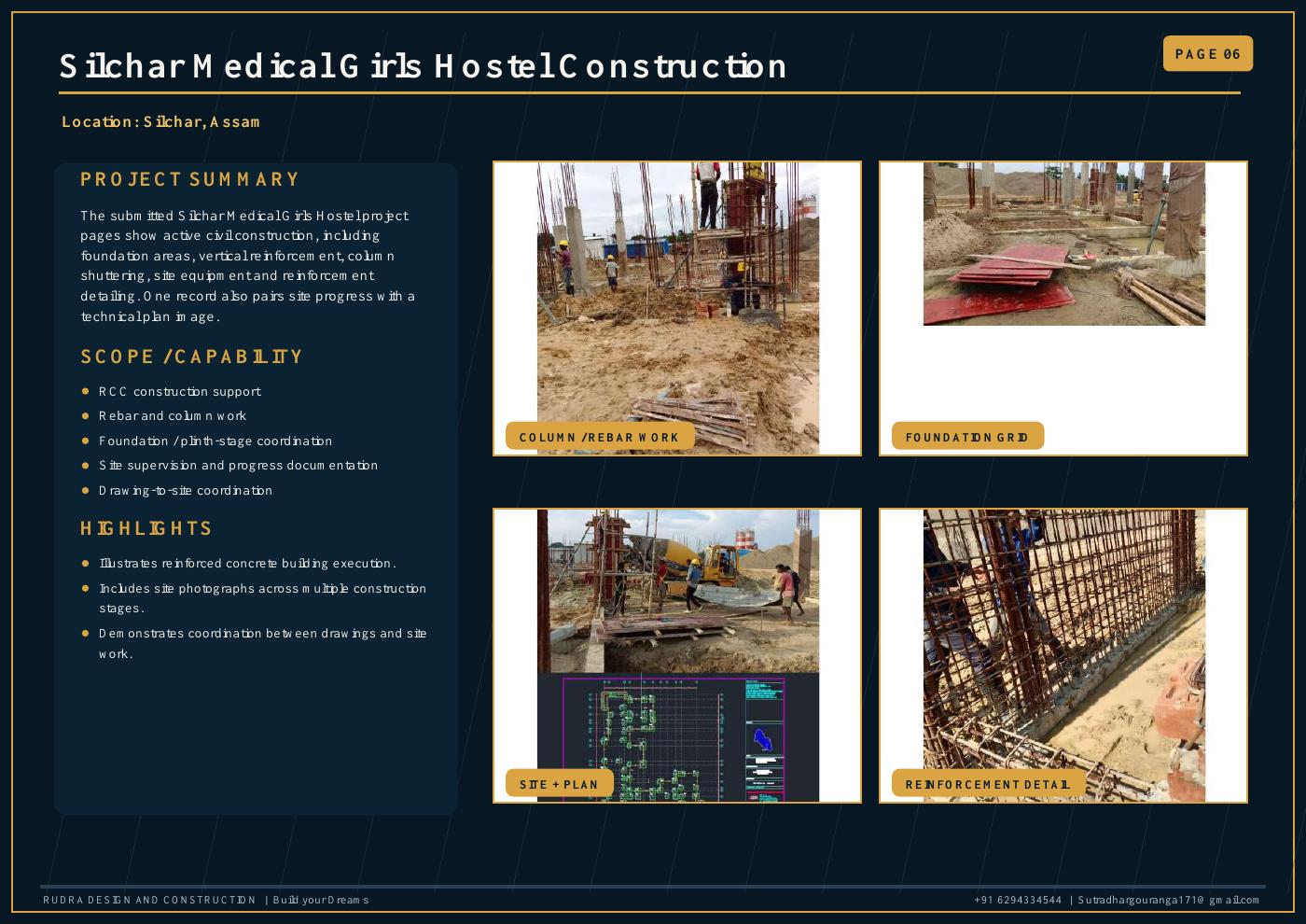 Silchar Medical Girls Hostel construction portfolio page