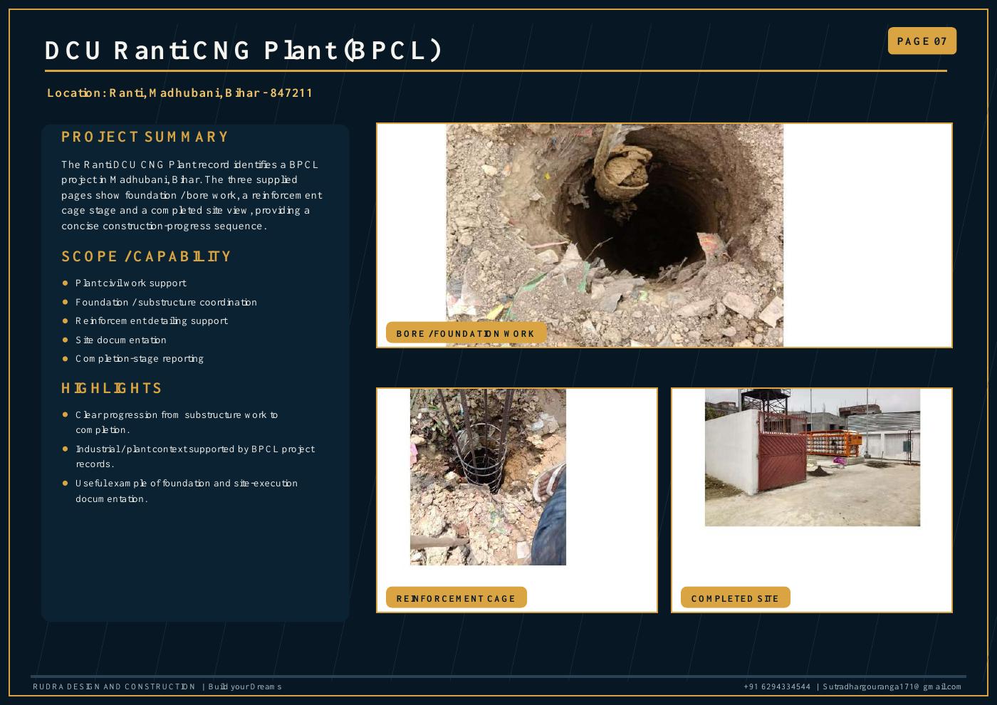 DCU Ranti CNG Plant BPCL project record
